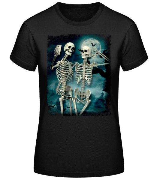 Skeleton Selfie - Women's Basic T-Shirt - Black - Front