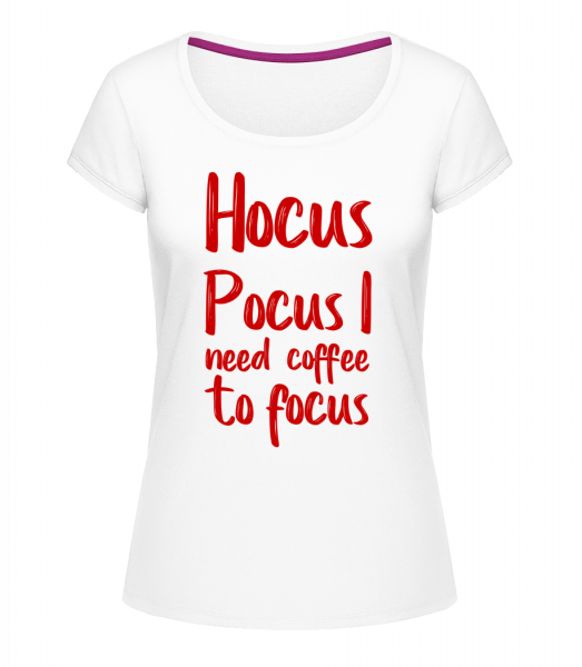 Hocus Pocus I Need Coffee To Foc - Megan Crewneck T-Shirt - White - Vorn