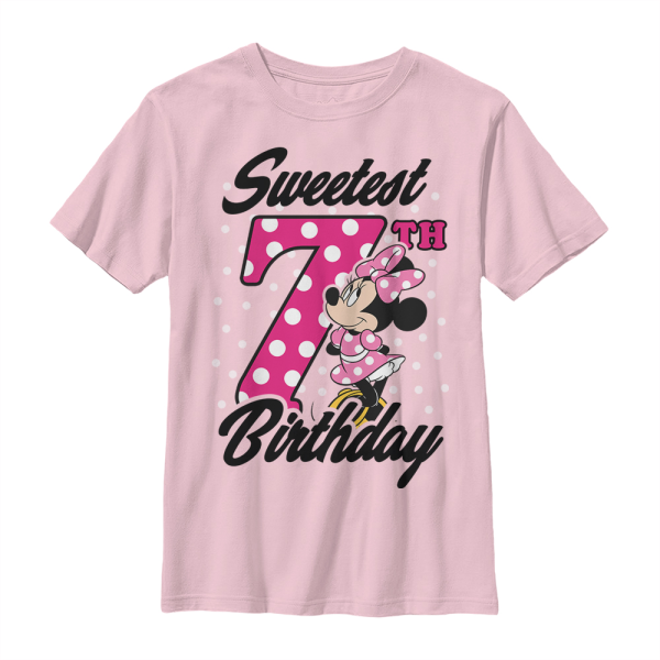 Disney Classics - Mickey Mouse - Minnie Mouse Sweet 7th Birthday - Birthday - Kids T-Shirt - Pink - Front