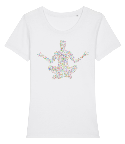 Geometric Yoga - Women's Organic T-Shirt Stanley Stella - White - Front