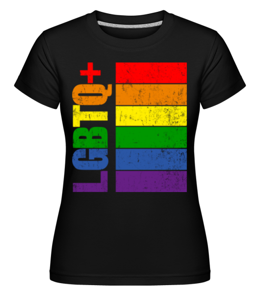 LGBTQ+flag -  Shirtinator Women's T-Shirt - Black - Front