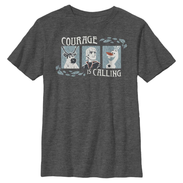 Disney - Frozen - Skupina Courage Woodcut - Kids T-Shirt - Heather anthracite - Front