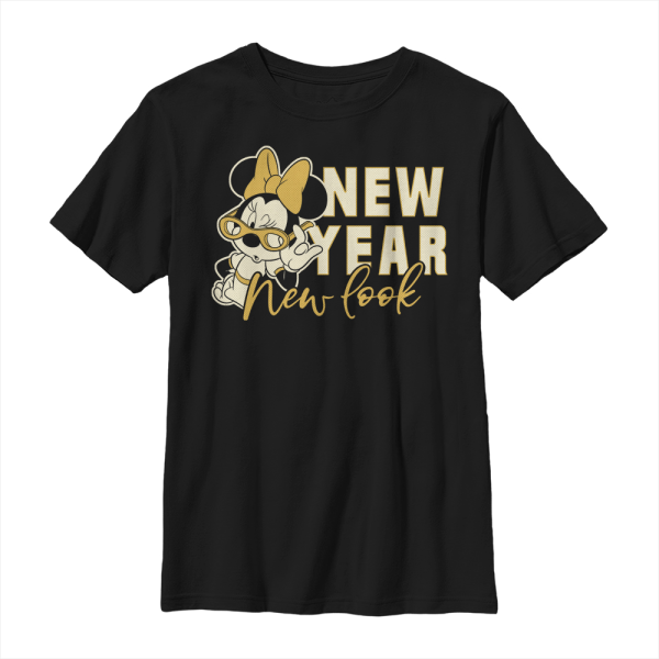 Disney Classics - Mickey Mouse - Minnie Mouse New Year - Christmas - Kids T-Shirt - Black - Front