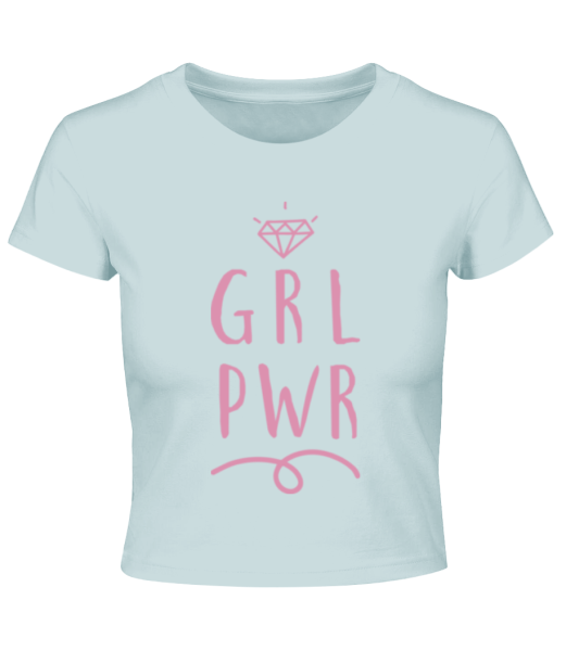 GRL PWR - Crop T-Shirt - Light blue - Front