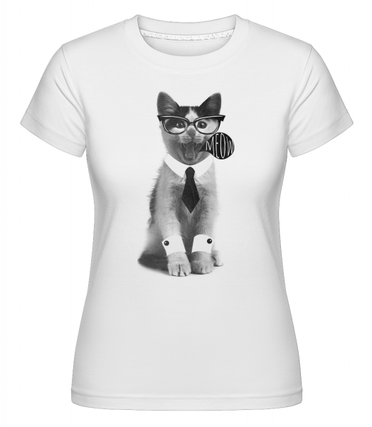 Hipster Cat -  Shirtinator Women's T-Shirt - White - Vorn
