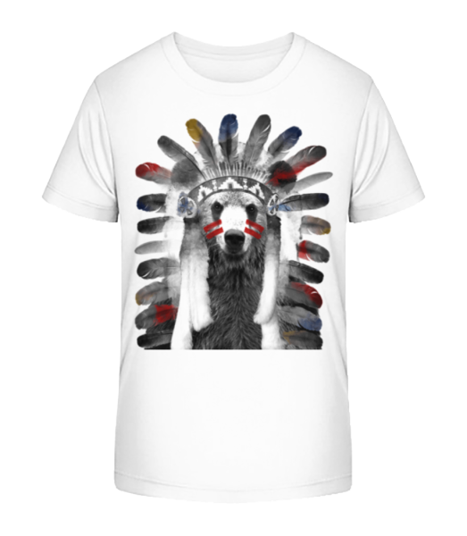 Indian Bear - Kid's Bio T-Shirt Stanley Stella - White - Front