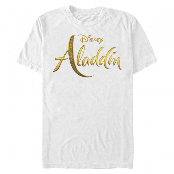 Disney - Aladdin - Text Aladdin Live Action Logo - Men's T-Shirt - White - Front