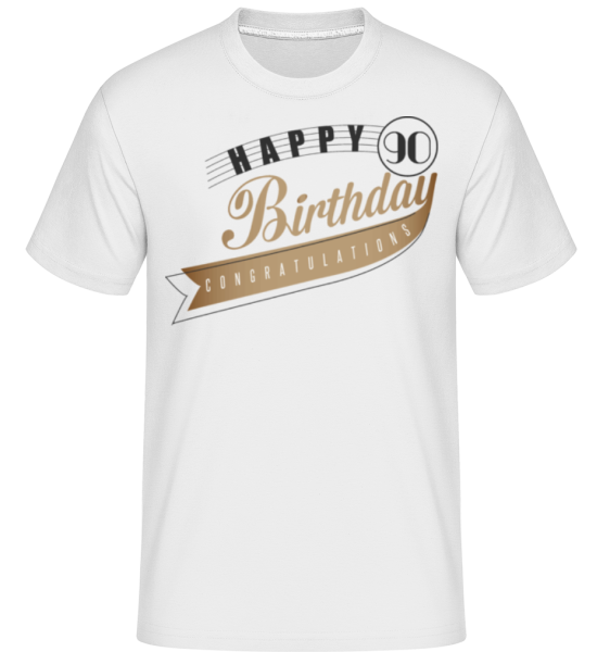 Happy 90 Birthday -  Shirtinator Men's T-Shirt - White - Front