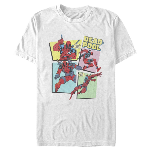 Marvel - Deadpool - Deadpool DP 90's GROUP PANELS - Men's T-Shirt - White - Front