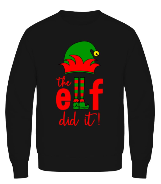 The Elf Did It - Men's Sweatshirt - Black - Front