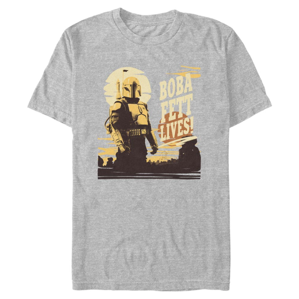 Star Wars - Book of Boba Fett - Boba Fett Lives - Men's T-Shirt - Heather grey - Front