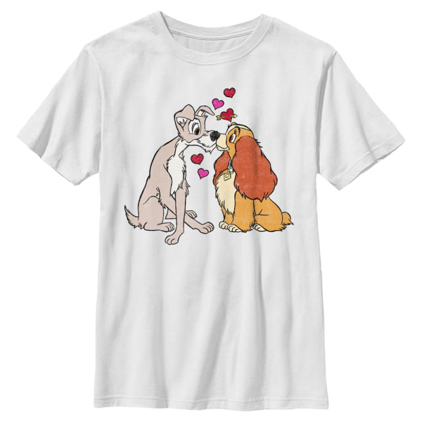 Disney - Lady and the Tramp - Lady and the Tramp Puppy Love - Kids T-Shirt - White - Front