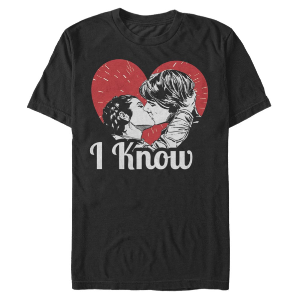 Star Wars - Han Solo & Princezna Leia Han And Leia - Valentine's Day - Men's T-Shirt - Black - Front