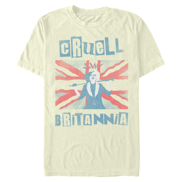Disney Classics - Cruella - Cruella DeVille Cruell Britannia - Men's T-Shirt - Cream - Front