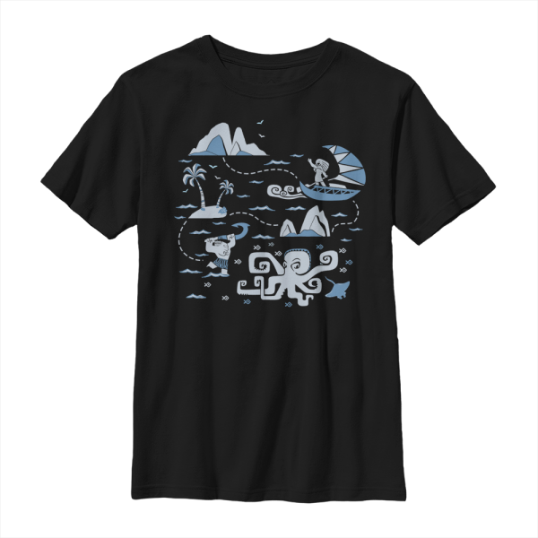 Disney - Moana - Moana Voyage Collage - Kids T-Shirt - Black - Front