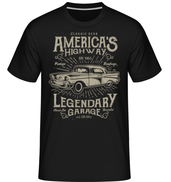 America's Highway -  Shirtinator Men's T-Shirt - Black - Front