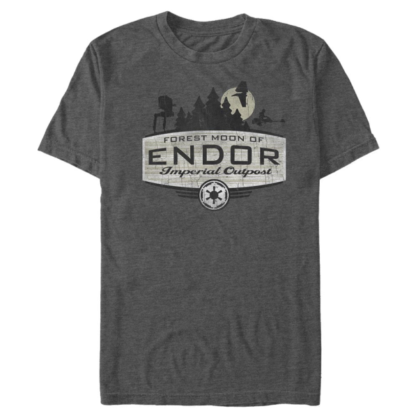 Star Wars - Endor Badge - Men's T-Shirt - Heather anthracite - Front