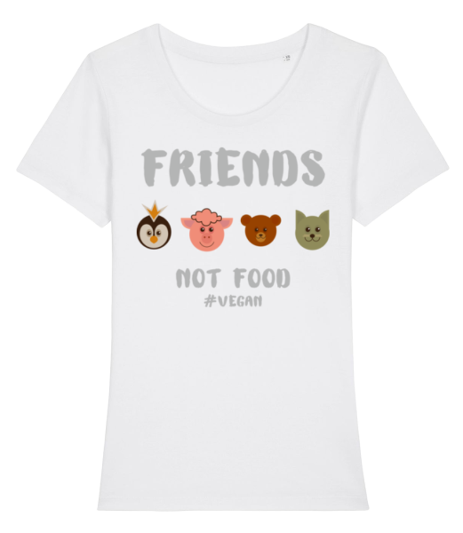 Friends Not Food - Women's Organic T-Shirt Stanley Stella - White - Front