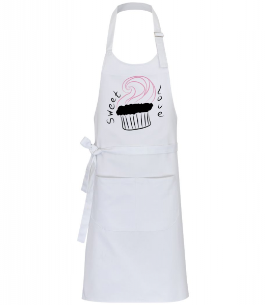 Sweet Love Cupcake - Professional Apron - White - Front