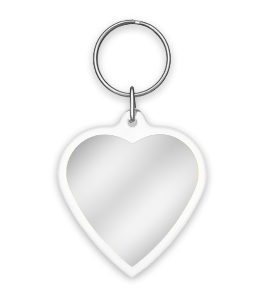 Heart Shape Key Ring - White - Front