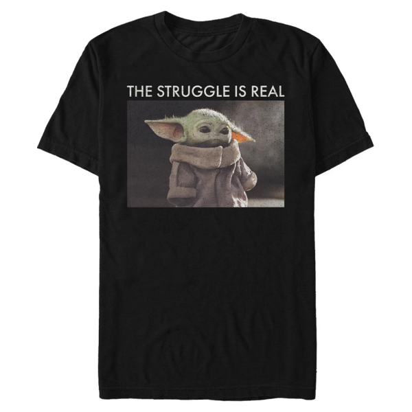 Star Wars - The Mandalorian - The Child Baby Yoda Meme - Men's T-Shirt - Black - Front