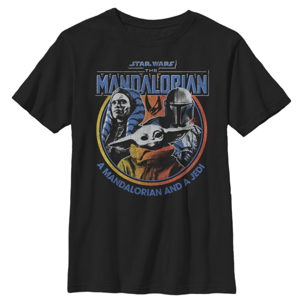 Star Wars - The Mandalorian - Skupina Retro Bright - Kids T-Shirt - Black - Front