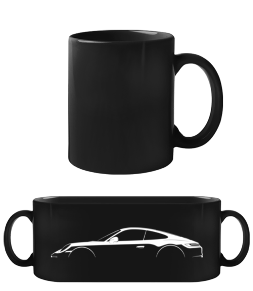 'Porsche 911 Carrera (992)' Silhouette - Black Mug - Black - Front