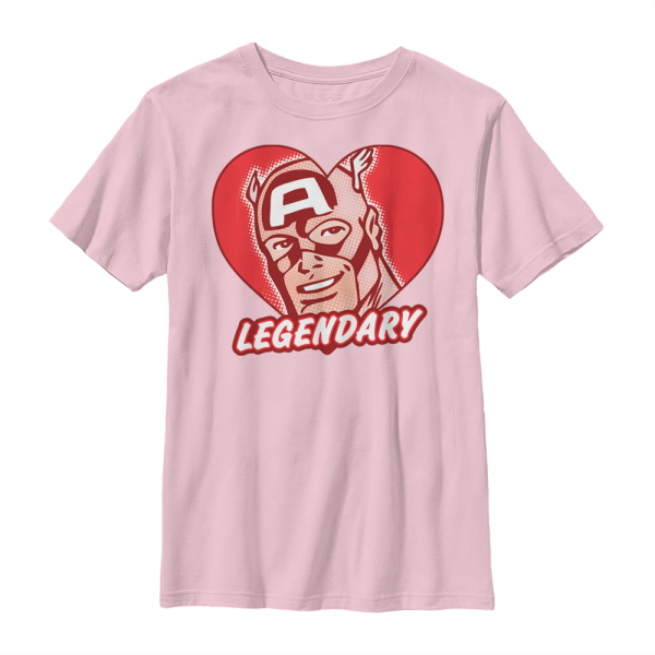 Marvel - Avengers - Captain America Legends - Valentine's Day - Kids T-Shirt - Pink - Front