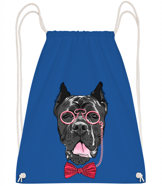 Dog With Glasses - Drawstring Backpack - Royal blue - Vorn