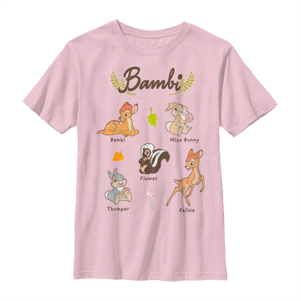 Disney Classics - Bambi - Skupina Textbook - Kids T-Shirt - Pink - Front