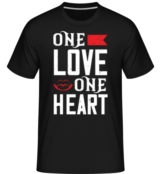 One Love One Heart -  Shirtinator Men's T-Shirt - Black - Front