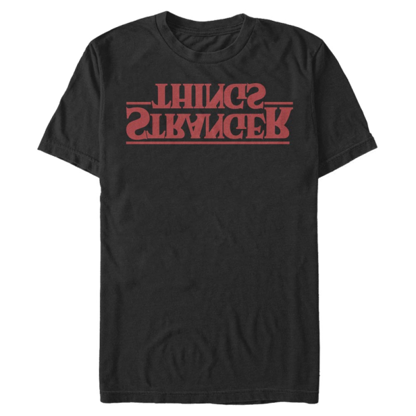 Netflix - Stranger Things - Logo Stranger Upside Down - Men's T-Shirt - Black - Front