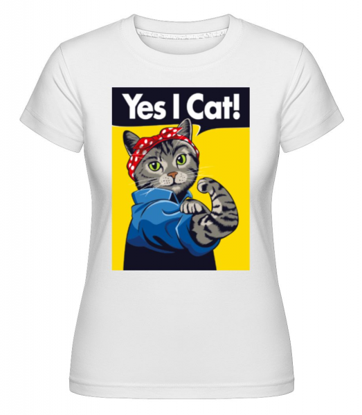 Yes I Cat -  Shirtinator Women's T-Shirt - White - Front