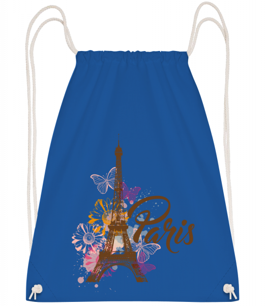 Paris France Brown - Drawstring Backpack - Royal blue - Vorn