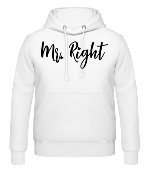Mr Right - Men's Hoodie - White - Front