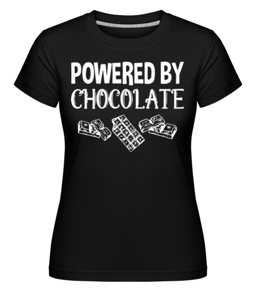Powered by Chocolate -  Shirtinator Women's T-Shirt - Black - Front