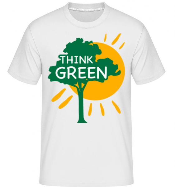 Think Green -  Shirtinator Men's T-Shirt - White - Front