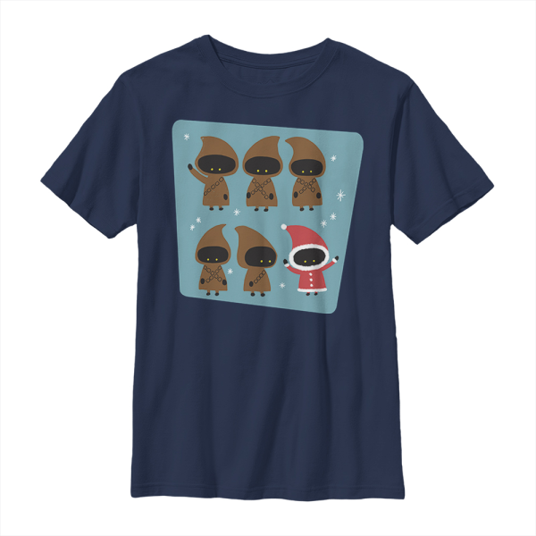 Star Wars - Jawas Holiday Stack - Christmas - Kids T-Shirt - Navy - Front