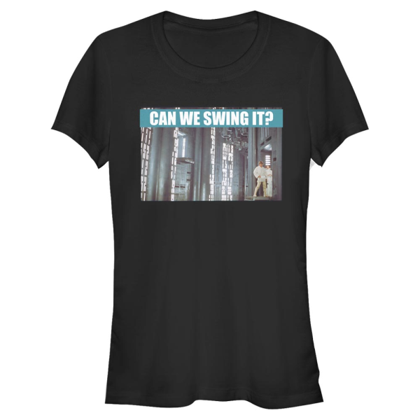 Star Wars - Luke & Leia Can We Swing It - Women's T-Shirt - Black - Front