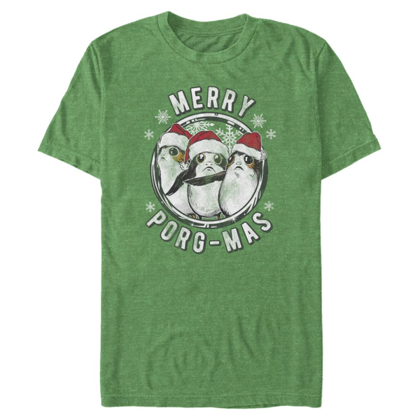 Star Wars - The Force Awakens - Porg Merry mas - Christmas - Men's T-Shirt - Heather green - Front