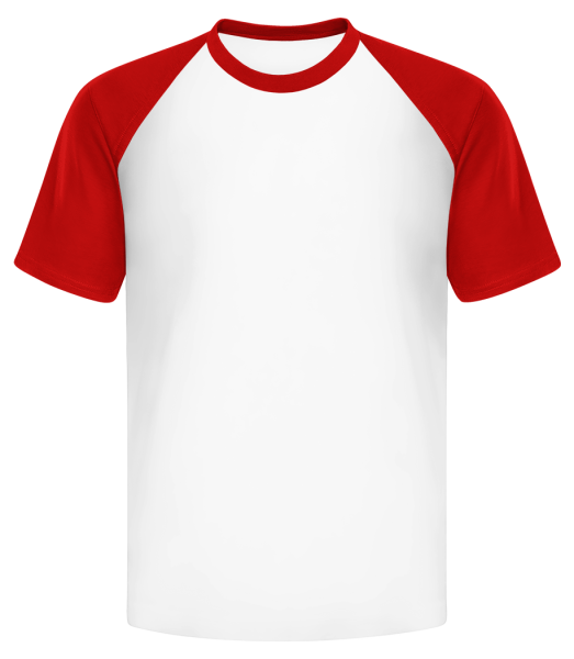 Men's Baseball T-Shirt - White / Red - Front