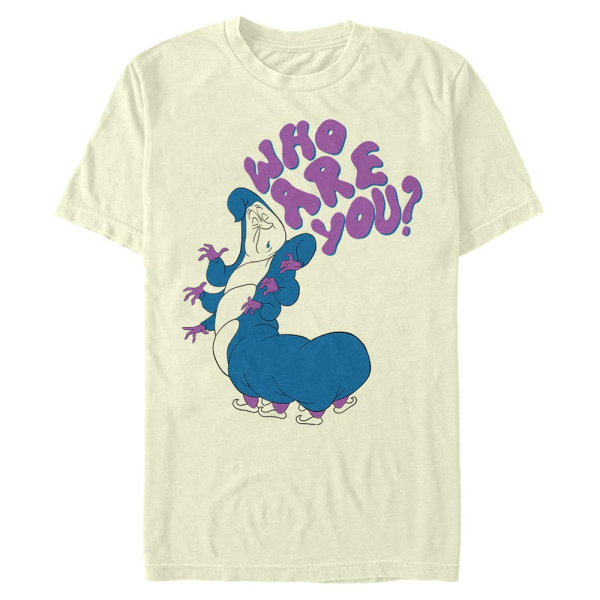 Disney - Alice in Wonderland - Caterpillar Who Are You - Men's T-Shirt - Cream - Front