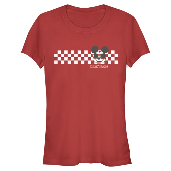 Disney - Mickey Mouse - Mickey Mouse Mickey Checkers - Women's T-Shirt - Red - Front