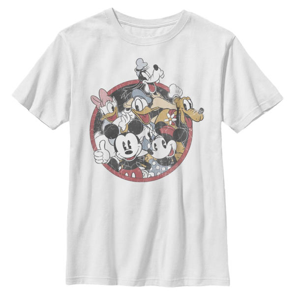 Disney Classics - Mickey Mouse - Skupina Retro Groupie - Kids T-Shirt - White - Front
