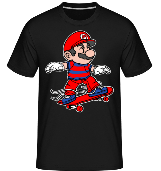 Mario Skateboard -  Shirtinator Men's T-Shirt - Black - Front