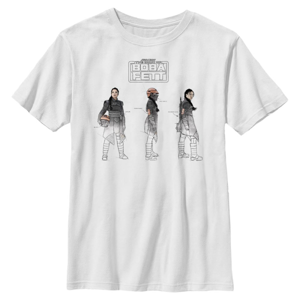 Star Wars - Book of Boba Fett - Fennec Shand Fennec Painted Sketches - Kids T-Shirt - White - Front