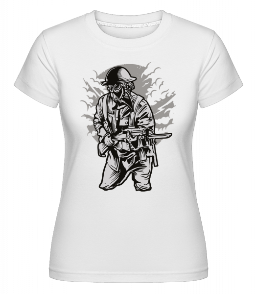 Steampunk Style Soldier -  Shirtinator Women's T-Shirt - White - Vorn