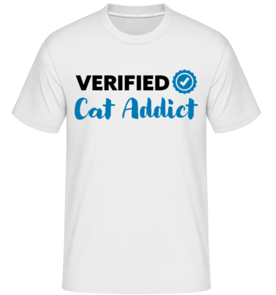 Verified Cat Addict -  Shirtinator Men's T-Shirt - White - Front