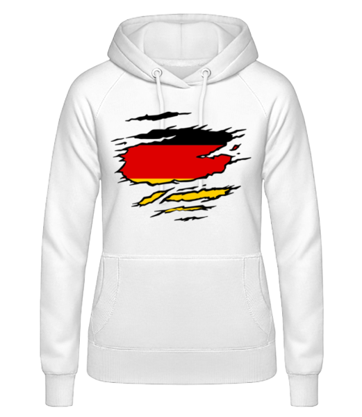 Ripped Flag Germany - Women's Hoodie - White - Front