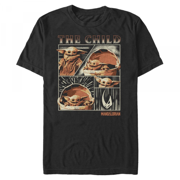 Star Wars - The Mandalorian - The Child Panel - Men's T-Shirt - Black - Front